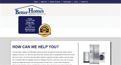 Desktop Screenshot of betterhomesappliance.com